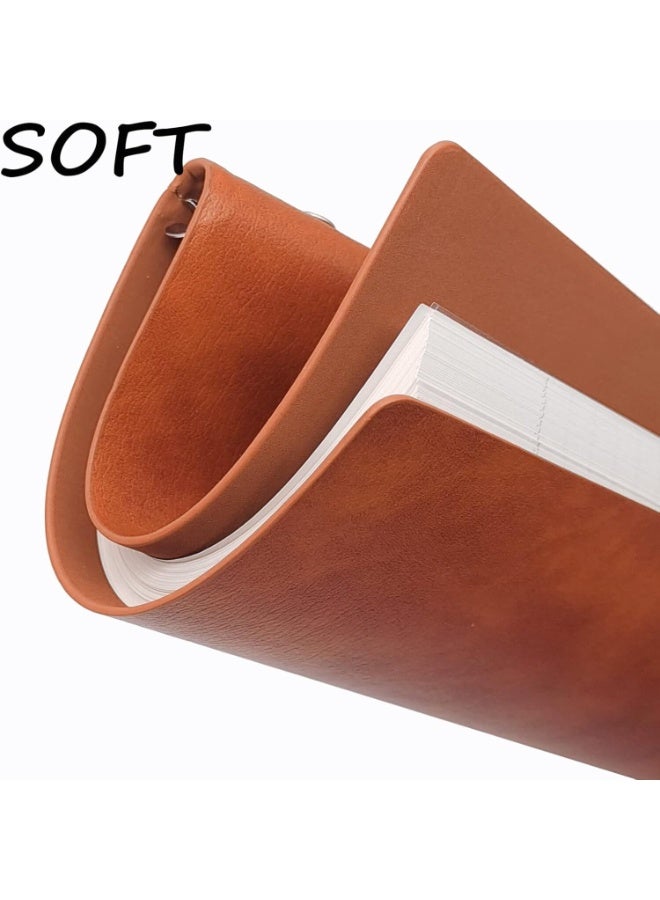 FAYET 2PCS PU Leather Lined Journal Notebook Set , Soft Cover, 192 Pages Refillable Ruled Writing Notebooks for Work, Travel and School(A5+A6) - Image 3